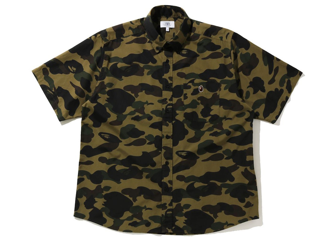 Pre-owned Bape 1st Camo Relaxed Short Sleeve Shirt Green