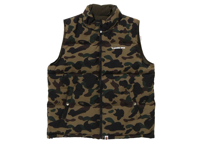 Pre-owned Bape Men's  1st Camo Reversible Down Vest (fw24) In Green