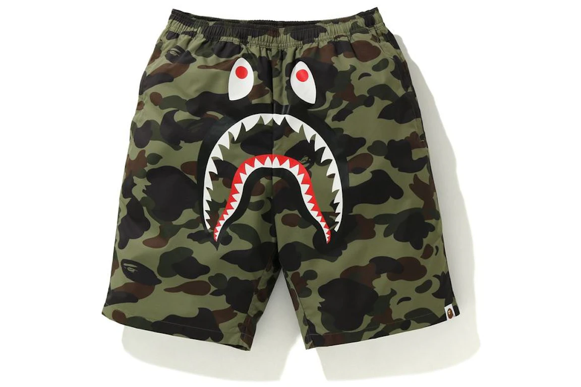 BAPE 1st Camo Shark Beach Pants Green