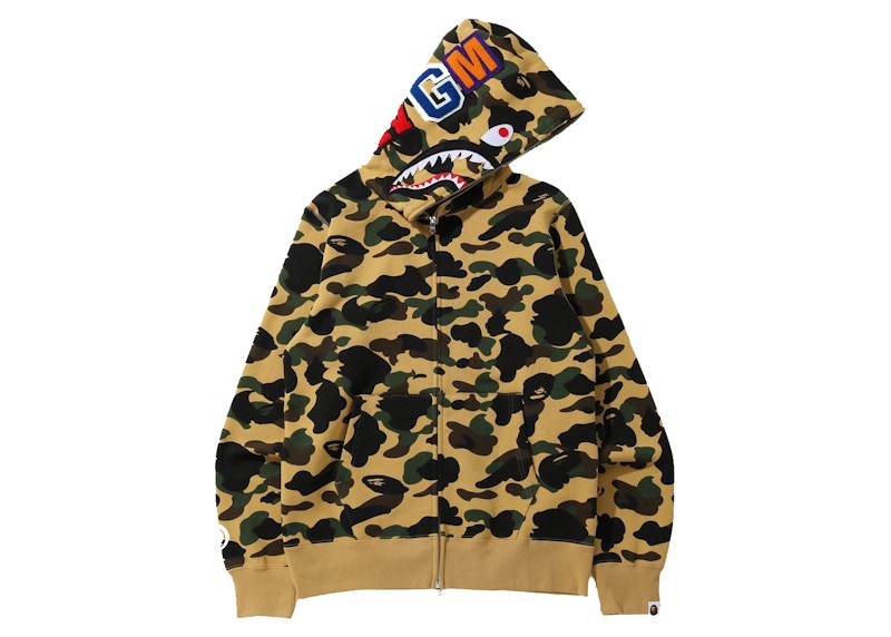 BAPE 1st Camo Shark Full Zip Hoodie (FW21) Yellow