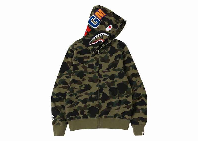 BAPE 1st Camo Shark Full Zip Hoodie (FW23) Green Men's - FW23 - US