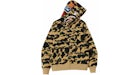 Hoodie BAPE 1st Camo Shark con cremallera completa en amarillo