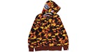 Sudadera con capucha y cremallera completa BAPE 1st Camo Shark naranja