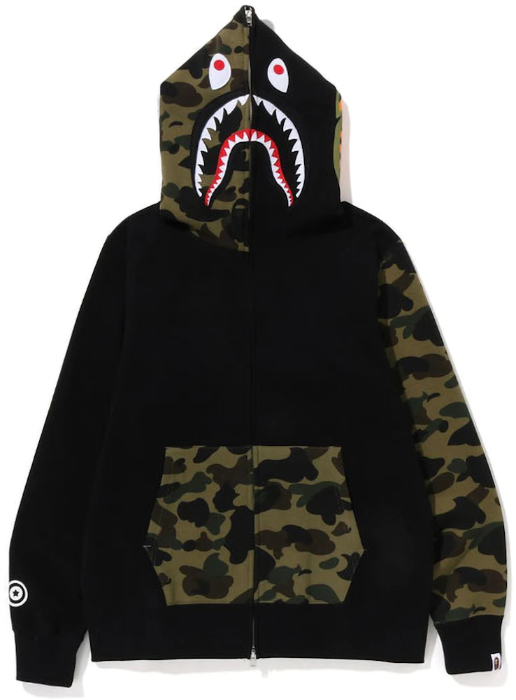 BAPE 1st Camo Shark Full Zip Hoodie (SS23) Black Men's - SS23 - US