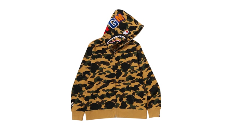 BAPE シャーク パーカー L 1stカモ イエロー 刺繍 フルジップ 正規品 BAPE 1st Camo Shark Full Zip Hoodie Yellow メンズ - SS25 - JP