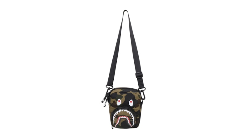 Pre-owned Bape 1st Camo Shark Mini Bag In Green