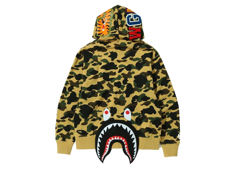 Bape yellow sale shark hoodie