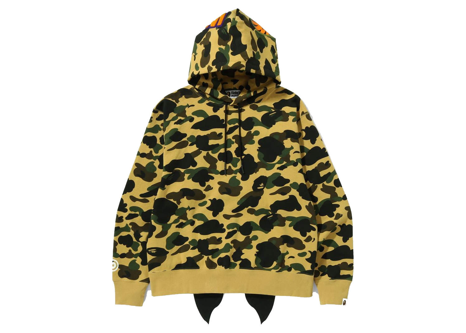 BAPE 1st Camo Shark Relaxed Fit Pullover Hoodie Yellow Men s