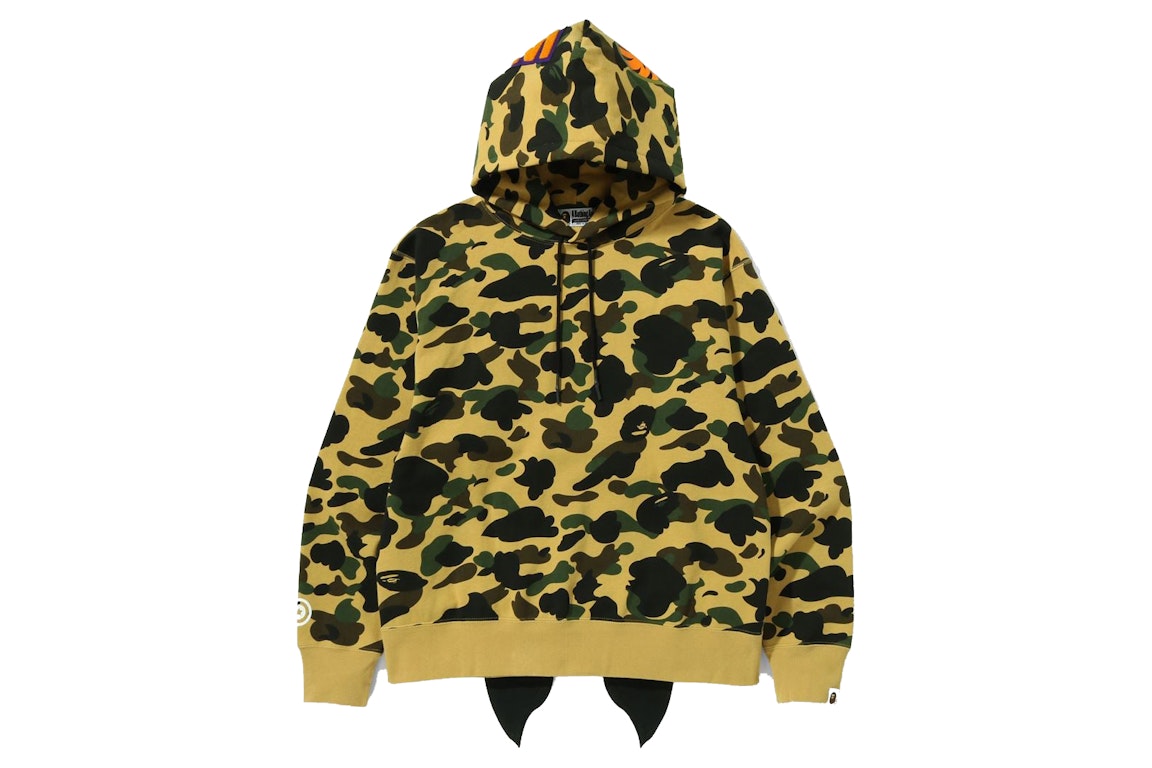 Pre-owned Bape 1st Camo Shark Relaxed Fit Pullover Hoodie Yellow