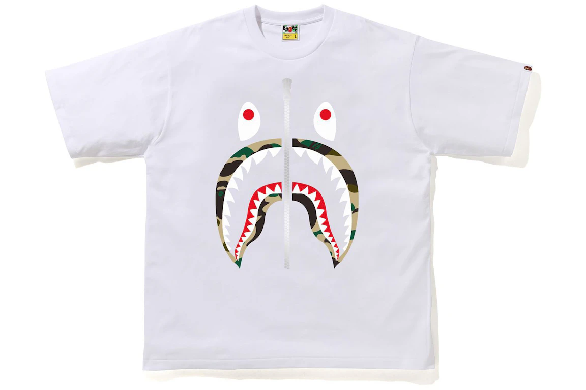 BAPE 1st Camo Shark Relaxed Fit Tee White/Yellow