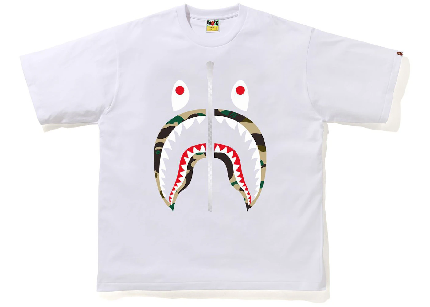 BAPE 1st Camo Shark Relaxed Fit Tee White/Yellow Men's - SS21 - US