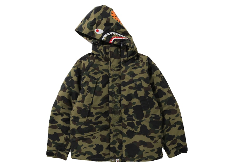 BAPE 1st Camo Shark Snowboard Down Jacket Green Men's - FW21 - US