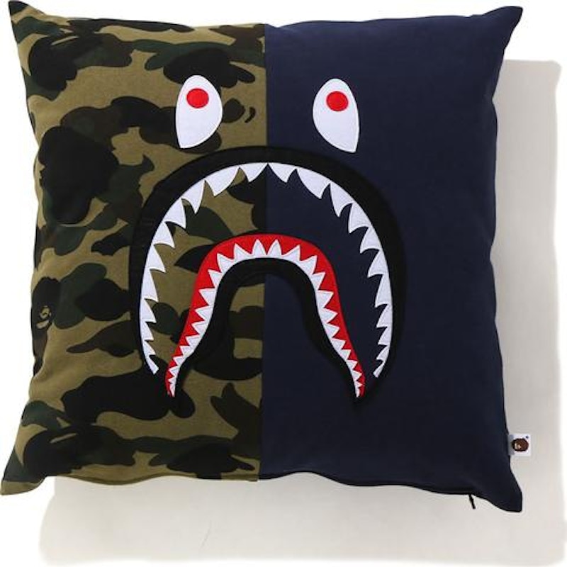 BAPE 1st Camo Shark Square Cushion Navy