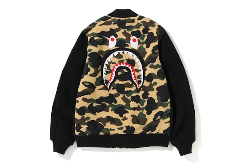 BAPE 1st Camo Shark Sweat MA-1 Black/Yellow Men's - SS19 - US