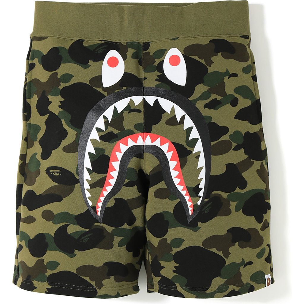 BAPE 1st Camo Shark Sweat Shorts Green Men's - SS19 - US