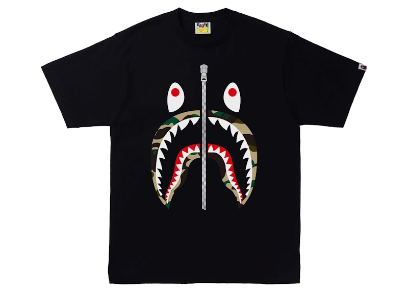 BAPE 1st Camo Shark Tee (SS22) Black/Yellow Men's - SS22 - US