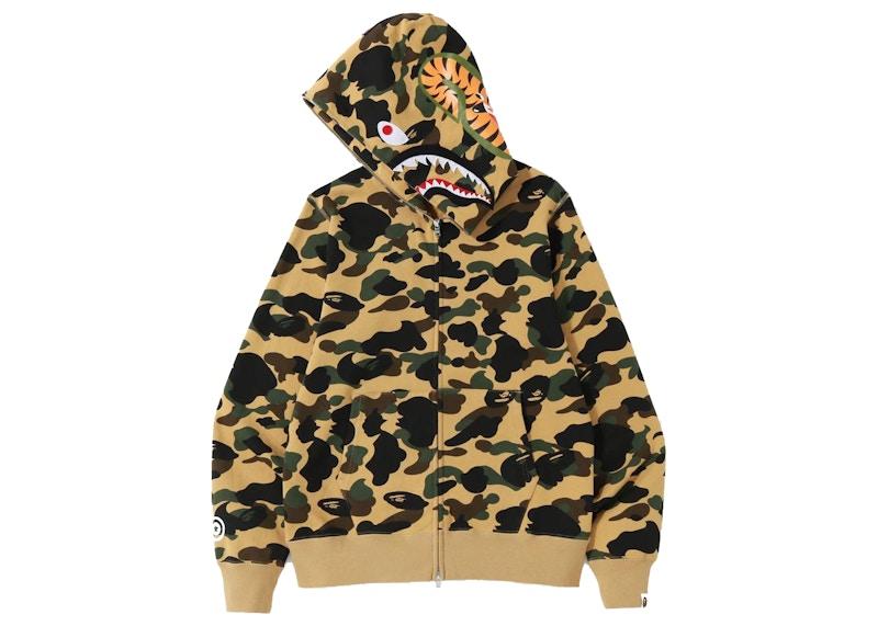 BAPE 1st Camo Shark WGM Full Zip Hoodie Yellow Men s SS22 US