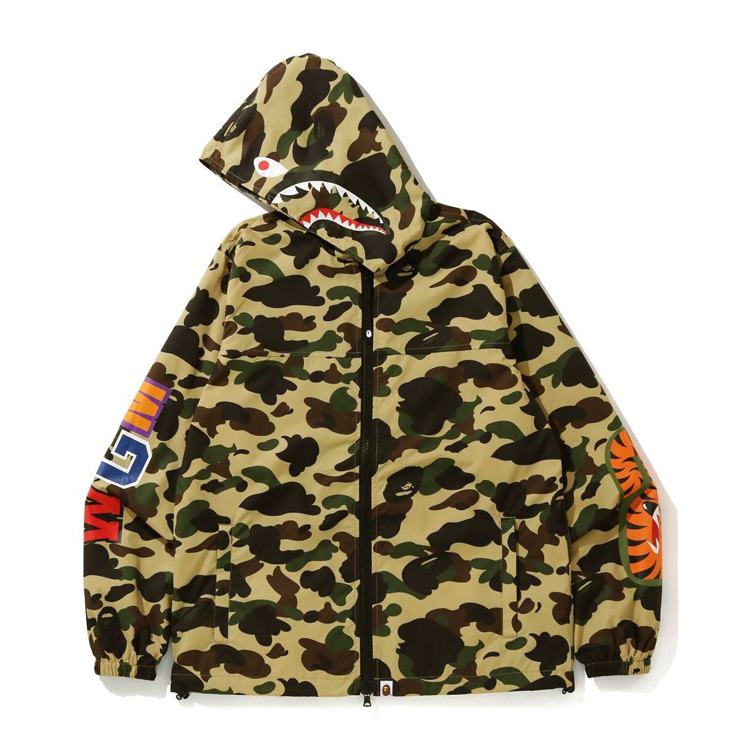 BAPE 1st Camo Shark WGM Hoodie Jacket Yellow Men s FW21 US