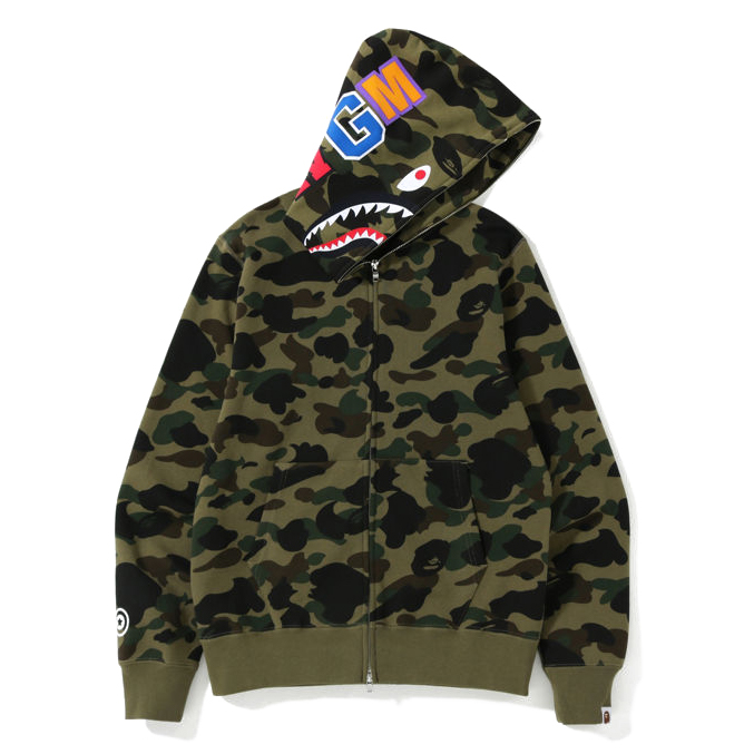 A BATHING APE® camouflage-print military jacket - Green