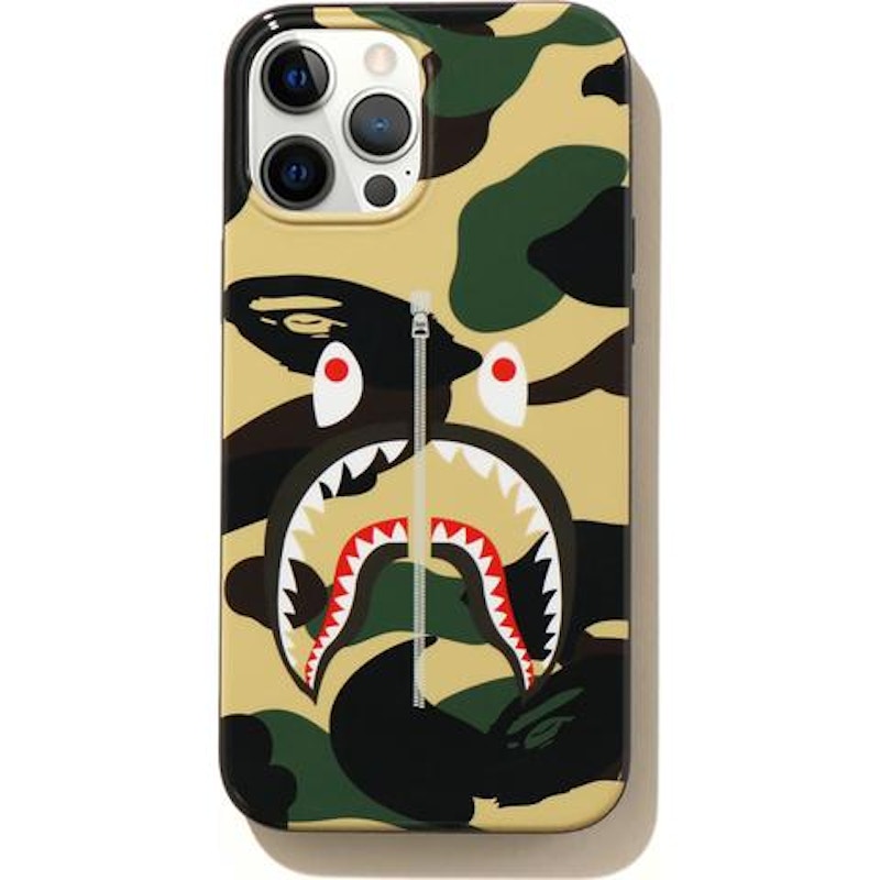 Pre-owned Bape 1st Camo Shark Iphone Pro Max Case In Yellow