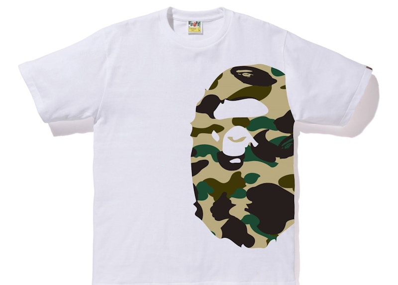 BAPE 1st Camo Side Big Ape Head Tee White/Yellow