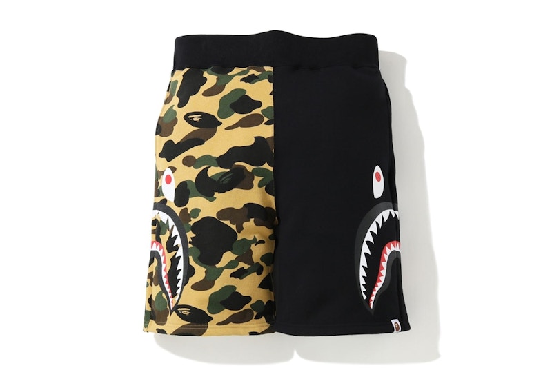 black and yellow bape shorts