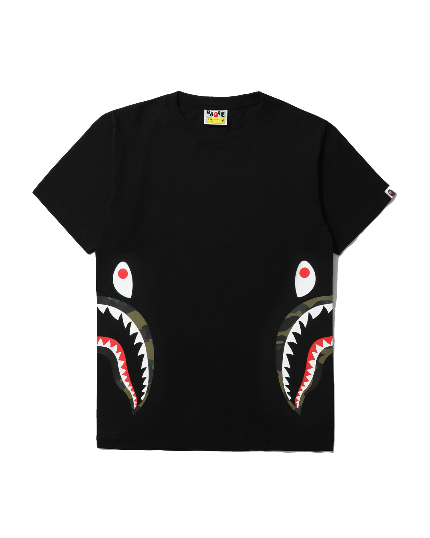 BAPE 1st Camo Side Shark Tee Black/Green - SS19