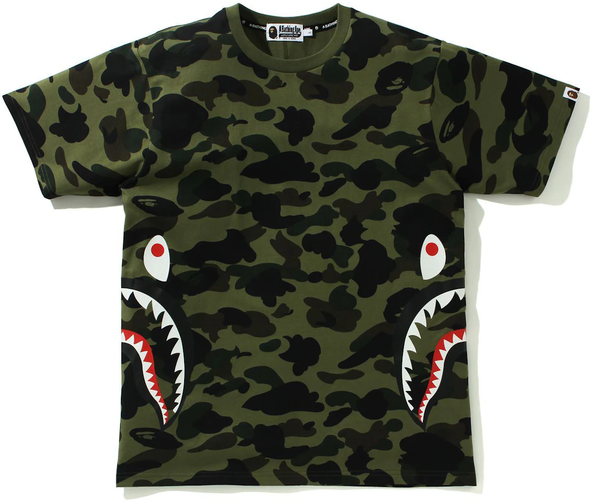 BAPE 1st Camo Side Shark Tee Green Men's - Permanent Collection - US