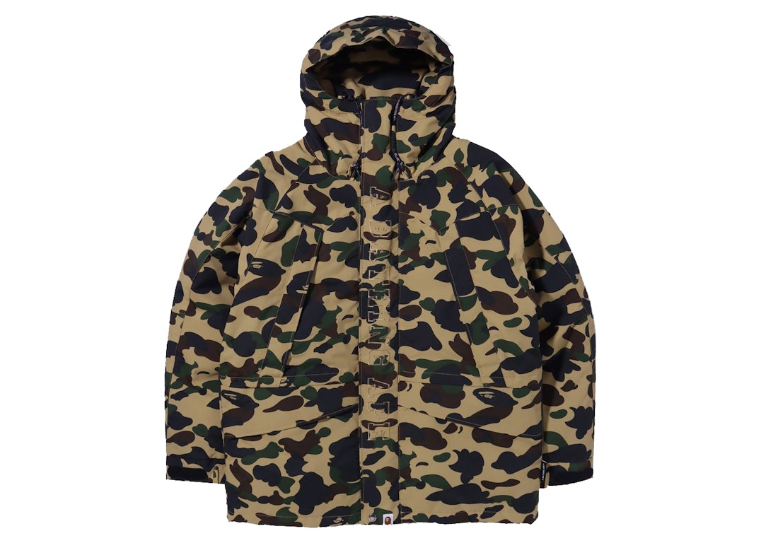 Pre-owned Bape 1st Camo Snowboard Down Jacket (fw21) Yellow