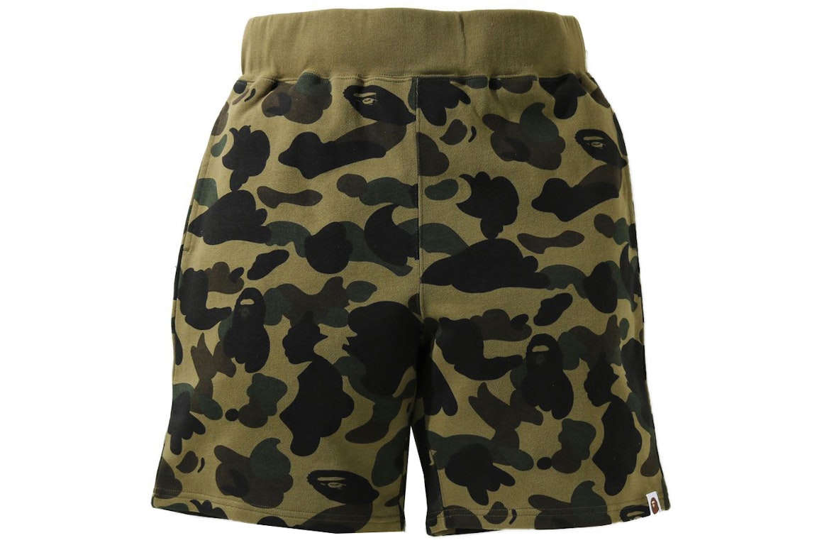 Pre-owned Bape 1st Camo Sweat Shorts (ss21) Green