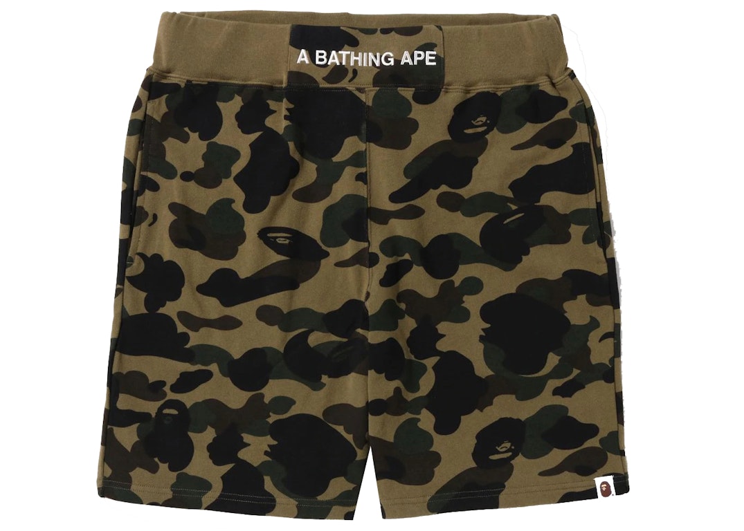 Pre-owned Bape 1st Camo Sweat Shorts (ss22) Green
