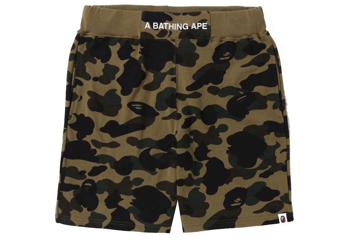 Pre-owned Bape 1st Camo Sweat Shorts (ss22) Green