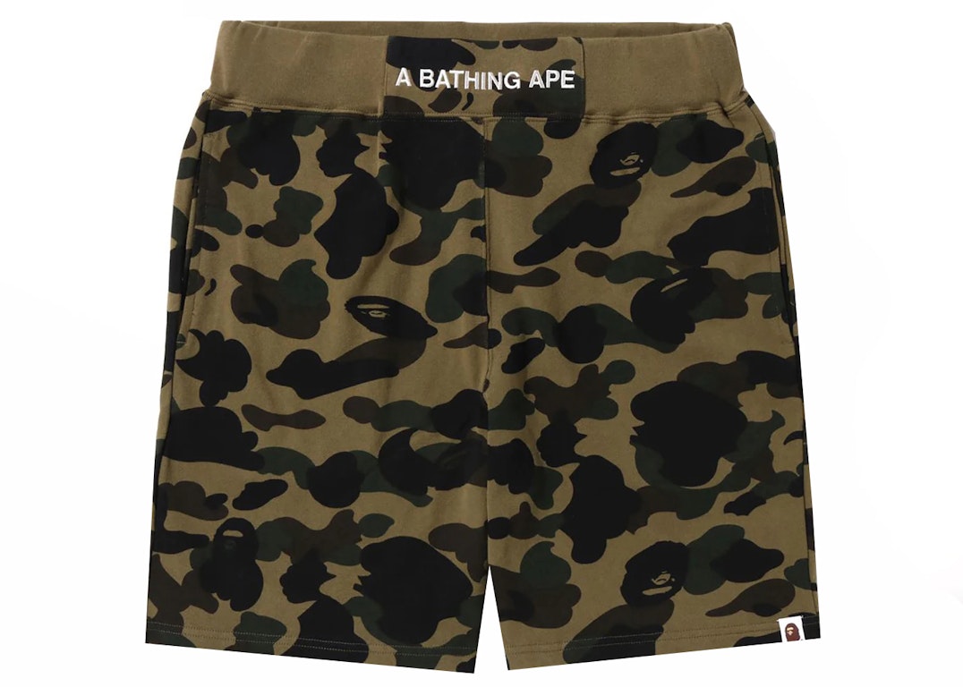 Pre-owned Bape 1st Camo Sweat Shorts (ss23) Green