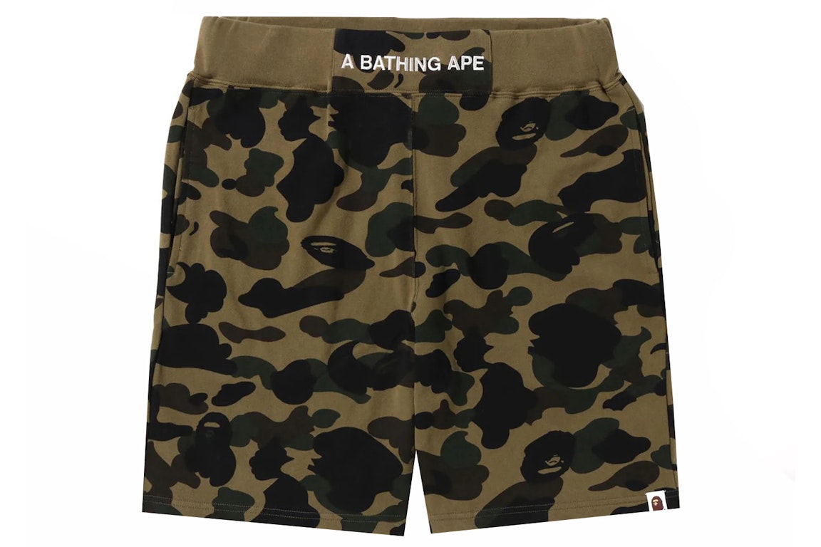 Pre-owned Bape 1st Camo Sweat Shorts (ss23) Green