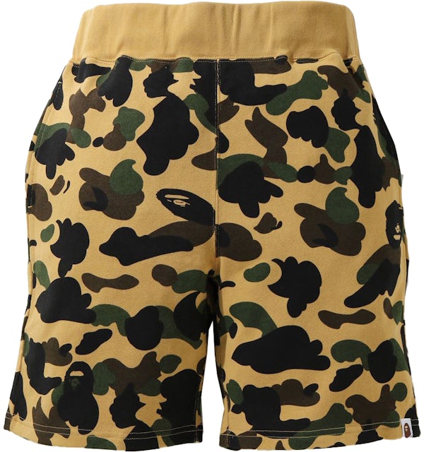BAPE 1st Camo Sweat Shorts (SS21) Yellow Men\'s - US