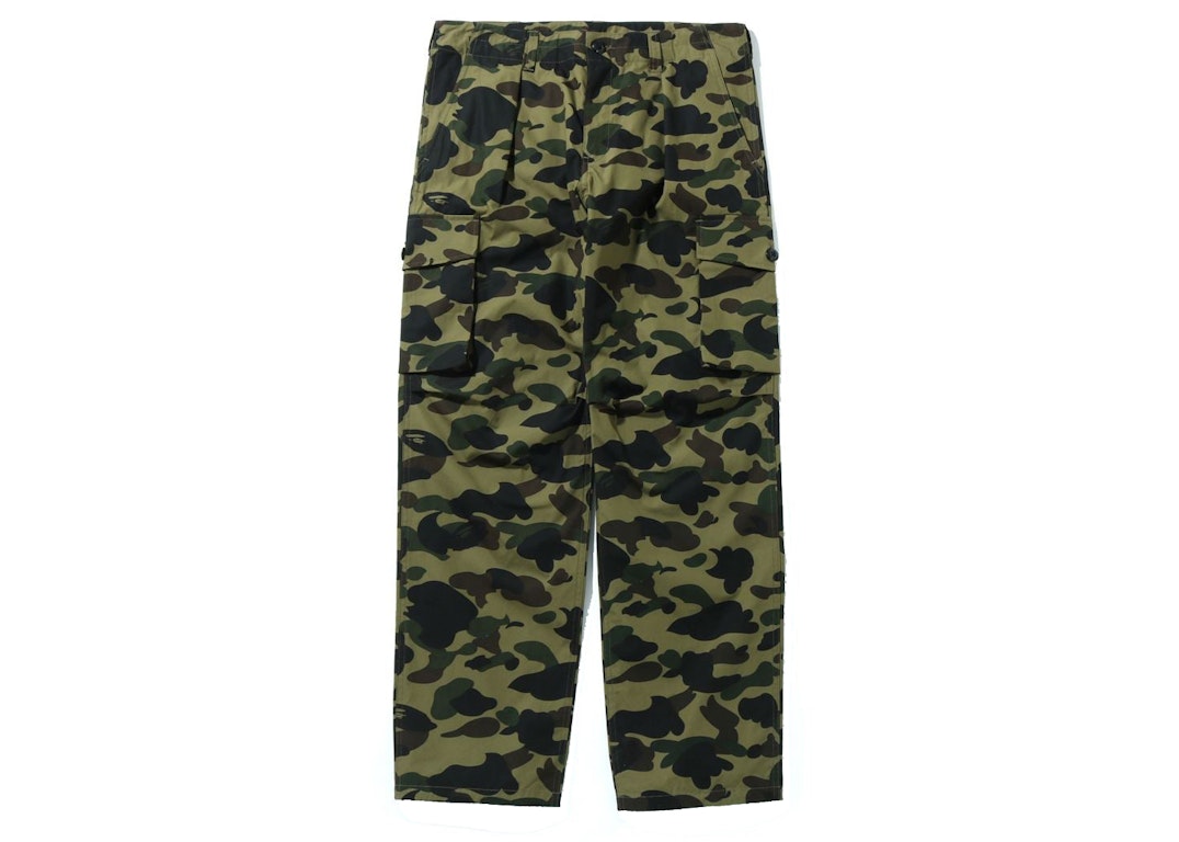 Pre-owned Bape 1st Camo Wide Fit 6 Pocket Pants Green