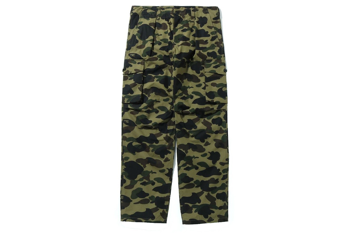 Pre-owned Bape 1st Camo Wide Fit 6 Pocket Pants Green