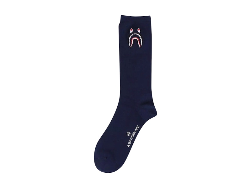 BAPE 1st Shark Socks Navy