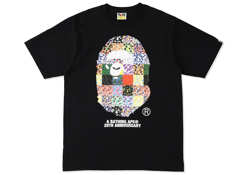 BAPE 28th Anniversary Ape Head Tee Black