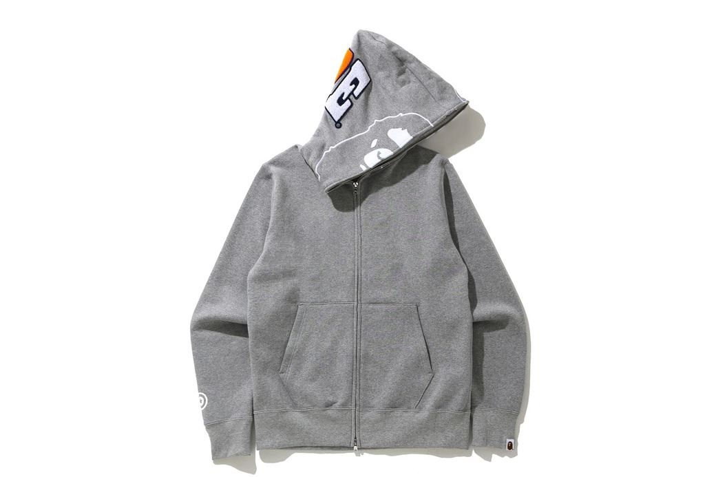 BAPE 2nd Ape Full Zip Hoodie Gray - SS21 Men's - US