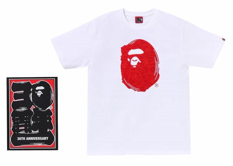 BAPE 30th Anniversary I Tee White/Red Men's - FW23 - US