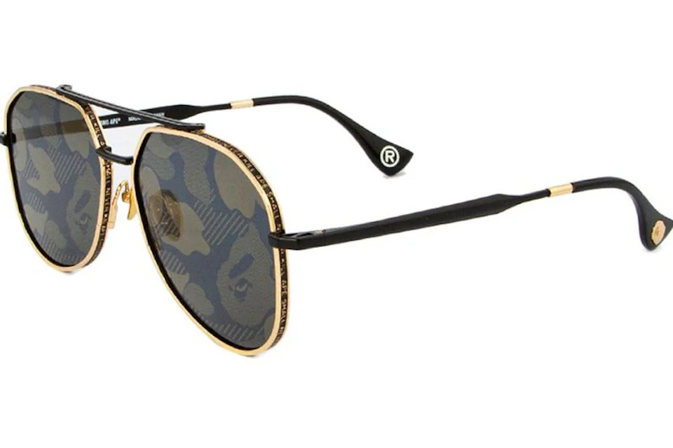 BAPE 5 Sunglasses Black/Gold