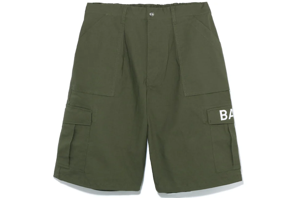 BAPE 6 Pocket Wide Fit Shorts Olive Drab