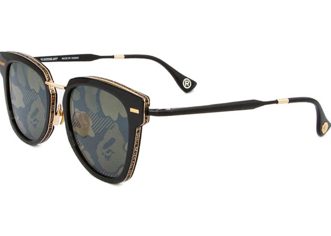 Pre-owned Bape 6 Sunglasses Black/gold