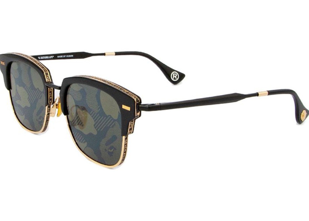 Pre-owned Bape 8 Sunglasses Black/gold
