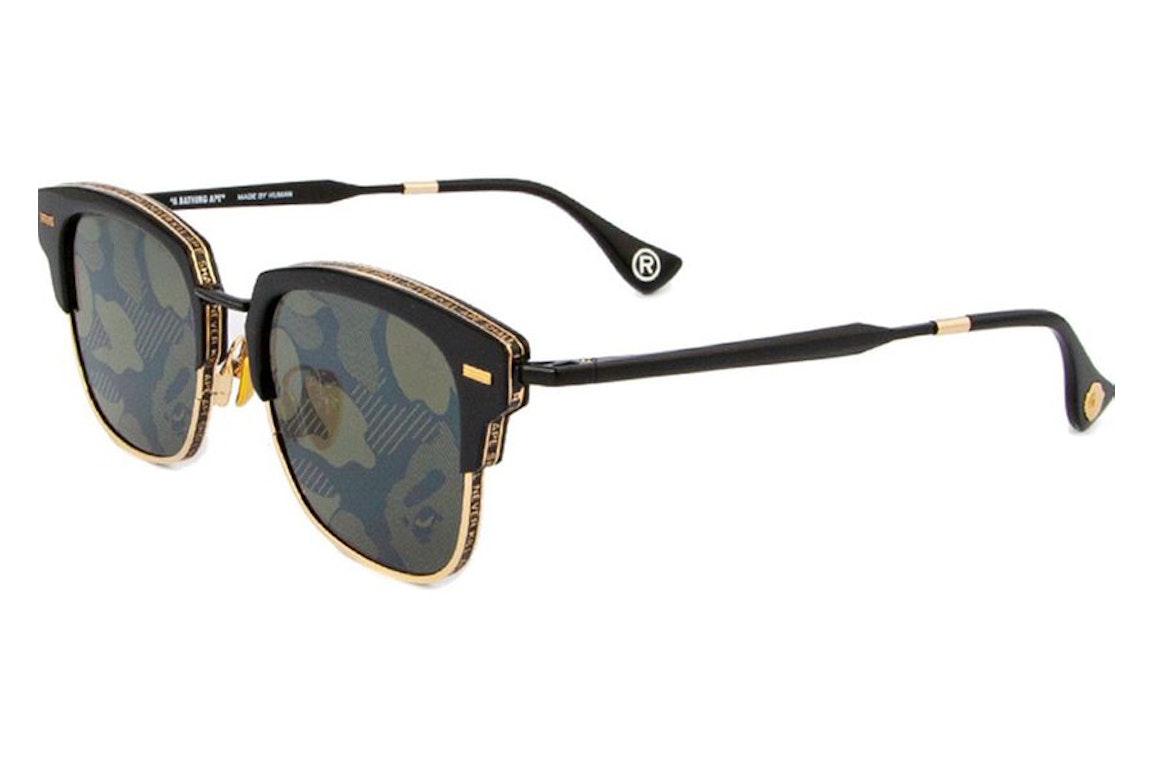 Pre-owned Bape 8 Sunglasses Black/gold