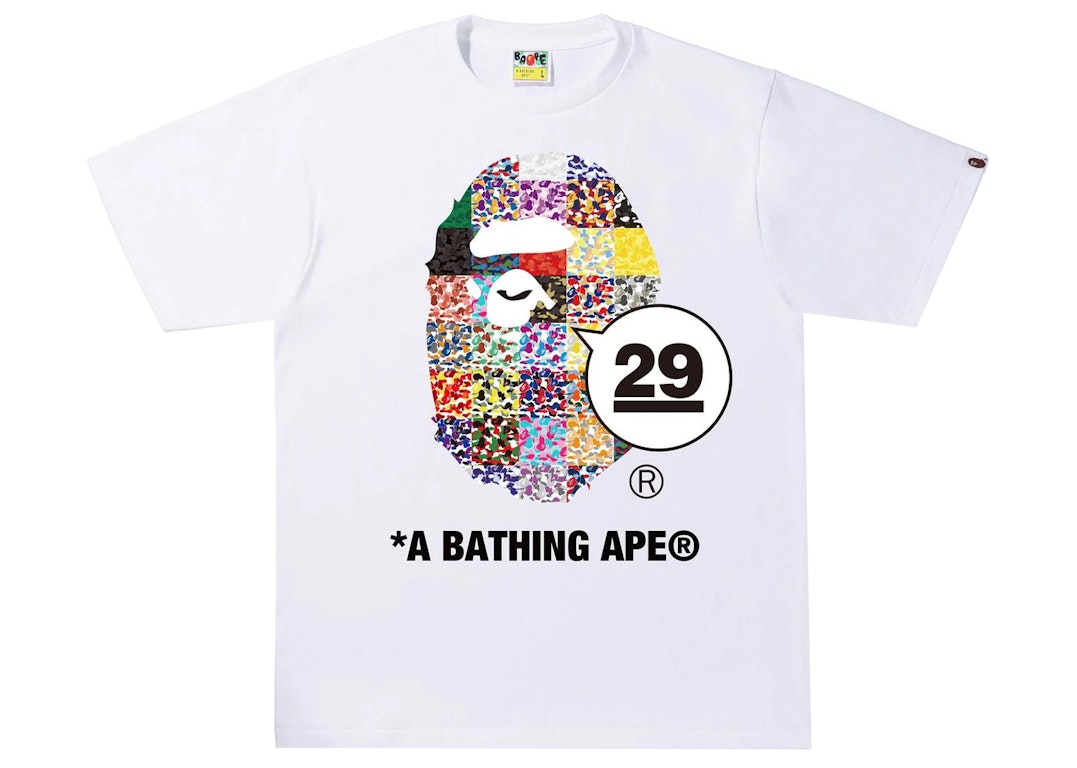 Pre-owned Bape A Bathing Ape 29th Anniversary Ape Head Tee White