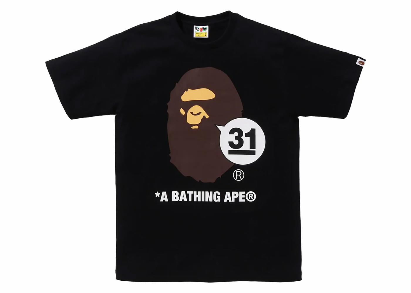 BAPE A Bathing Ape 31st Anniversary Ape Head Tee Black Men's