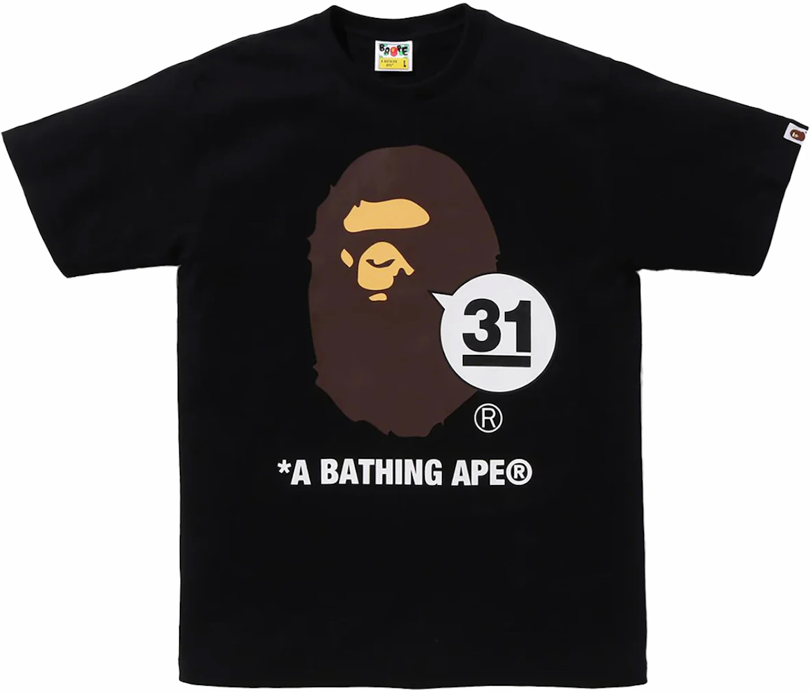 BAPE A Bathing Ape 31st Anniversary Ape Head Tee Black 男装 - SS24 - CN