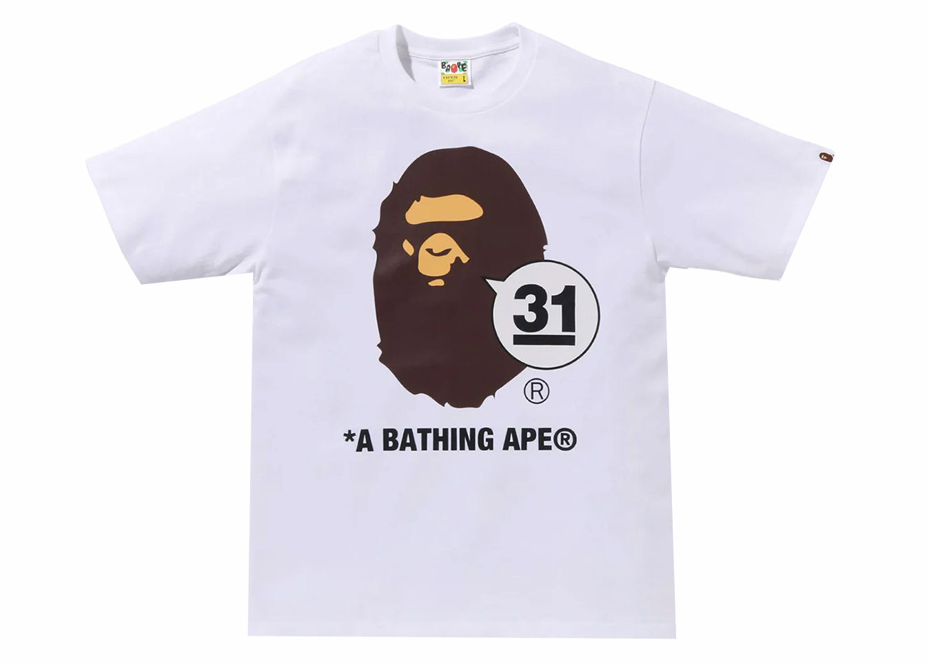 BAPE A Bathing Ape 31st Anniversary Ape Head Tee White メンズ ...